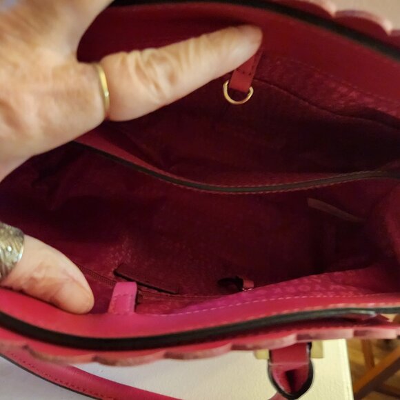 Nwot Kate Spade NY Linzi Pink Leather Scalloped Satchel Tote Purse - Picture 12 of 14